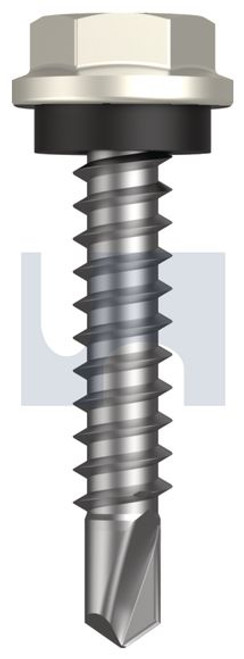 Metal Self Drilling Screw Hex Head + Washer #10-16 X25 Surfmist (Titania) -Cl4
