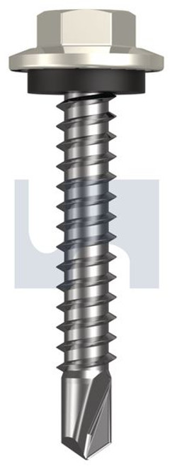 Metal Self Drilling Screw Hex Head + Washer #12-14 X35 Surfmist (Titania) -Cl4