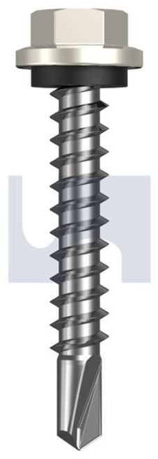 Metal Self Drilling Screw Hex Head + Washer #14-10 X42 Surfmist (Titania) -Cl4