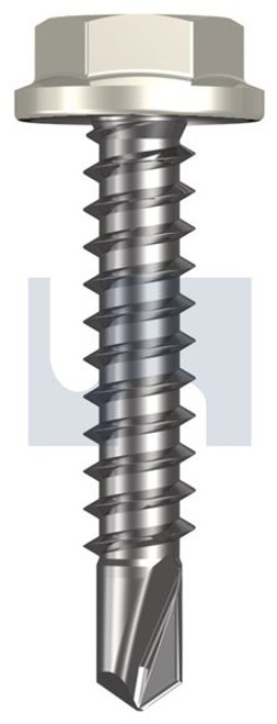 Metal Self Drilling Screw Flanged Hex Head #10-16 X25 Surfmist (Titania) -Zyp