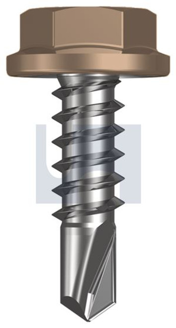 Metal Self Drilling Screw Flanged Hex Head #10-16 X16 Stone - Cl4