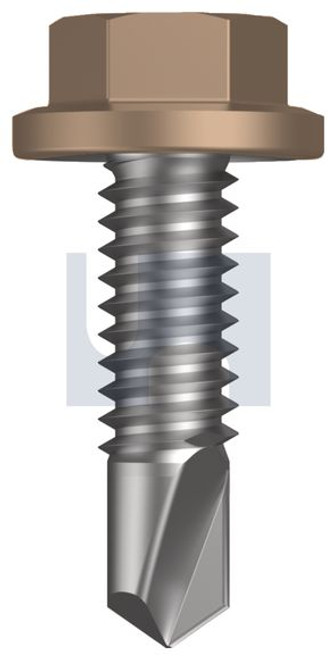 Metal Self Drilling Screw Flanged Hex Head  #14-20 X22 Stone - Cl4