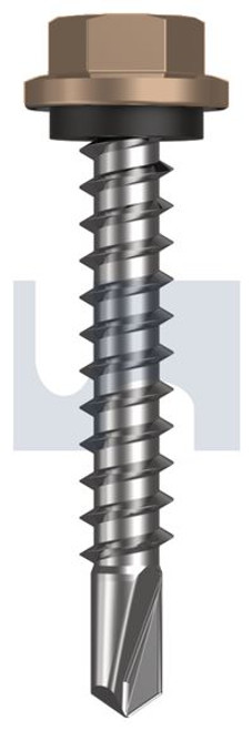 Metal Self Drilling Screw Hex Head + Washer #14-10 X42 Stone - Cl4