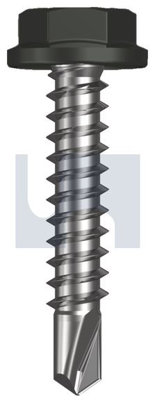 Metal Self Drilling Screw Flanged Hex Head #10-16 X25 Woodland Grey (Thunder) -Cl4