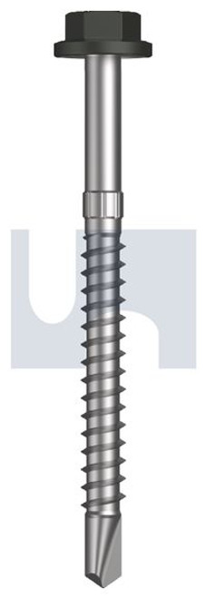 Metal Self Drilling Screw Flg Hex Head #14-10 X75 Woodland Grey (Thunder) -Cl4