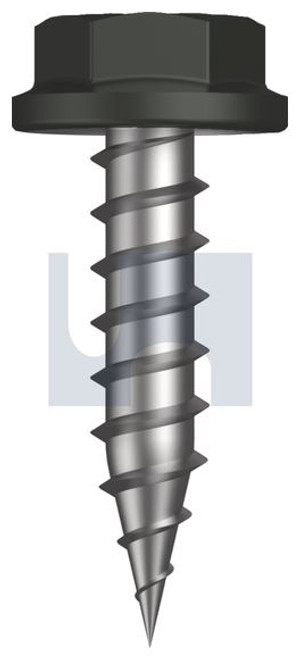 Needle Pt Self Drilling Screw Flanged Hex #10-12 X20 Woodland Grey (Thunder) -Cl4