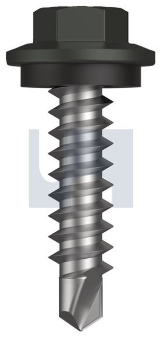 Vmax Self Drilling Screw Hex + Washer M6.2-13 X25 Woodland Grey (Thunder) -Cl4