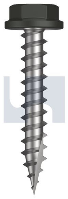 Type 17 Flanged Hex Head #10-12 X30 Woodland Grey (Thunder) -Cl4