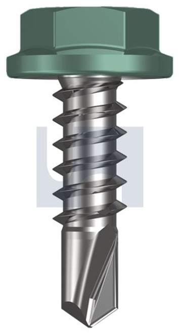 Metal Self Drilling Screw Flanged Hex Head #10-16 X16 Wilderness (Rivergum) -Cl4