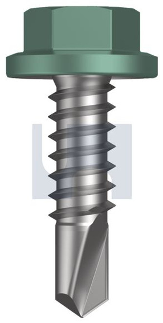 Metal Self Drilling Screw Flanged Hex Head #14-14 X22 Wilderness (Rivergum) -Cl4