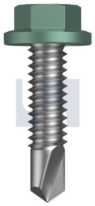 Metal Self Drilling Screw Flanged Hex Head #14-20 X25 Wilderness (Rivergum) -Cl4
