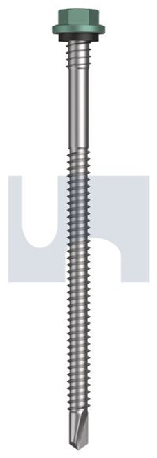 Metal Self Drilling Screw Hex + Washer + Xgrip #14-14 X110 Wilderness (Rivergum) -Cl4