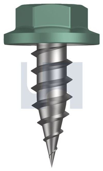 Needle Pt Self Drilling Screw Flanged Hex #8-15 X12 Wilderness (Rivergum) -Cl4