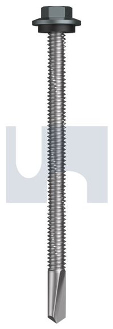 S500 Tiger Self Drilling Screw Hex Head + Washer #12-24 X85 Windspray (Smokey) -Cl4