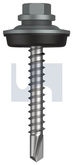 Metal Self Drilling Screw Cyclone - Multiseal #14-10 X53 Windspray (Smokey) -Cl4