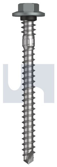 Vmax Self Drilling Screw Hex + Washer + Xgrip M6.2-11 X65 Windspray (Smokey) -Cl4