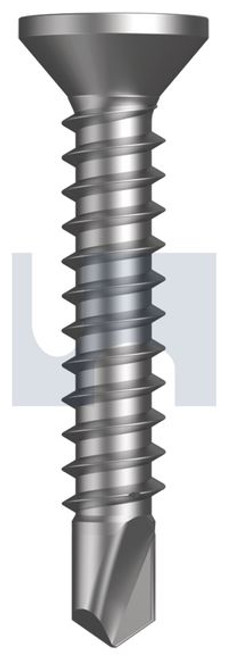 Metal Self Drilling Screw Countersunk #8-18 X25 Zinc Yellow Passivate