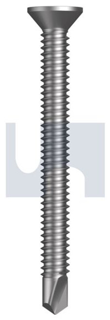 Metal Self Drilling Screw Countersunk #10-24 X50 Zinc Yellow Passivate