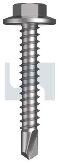Metal Self Drilling Screw Flanged Hex Head #12-14 X35 Zinc Yellow Passivate