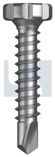 Metal Self Drilling Screw Flower Self Embed #8-18 X20 Zinc Yellow Passivate