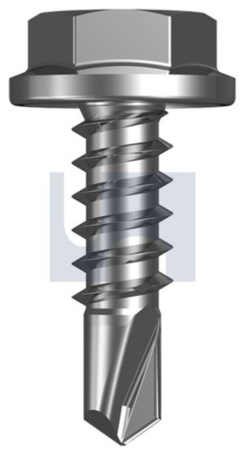 Metal Self Drilling Screw Flanged Hex Head #10-16 X16 Zinc Plate