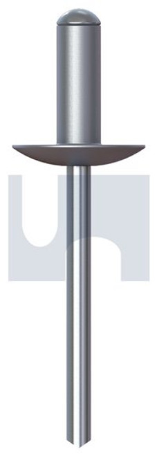 Rivet Dome Hd Lge Flg 73As2 - Al 5052/St Zp 6-16 (4.8 X 30)Pk500