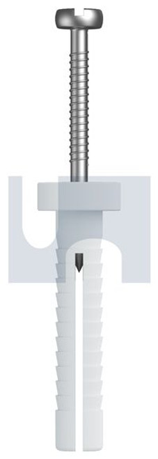 Nail In Anchor-Round Hd Nylon Natural 6.5 X 40 Nylon Body - Steel Pin