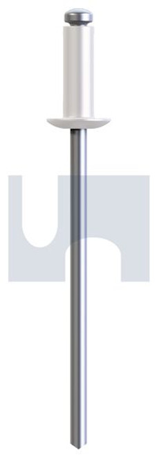 Rivet Dome Head Open Dove White #46 73As2 - Alum 5052 / Steel Zp