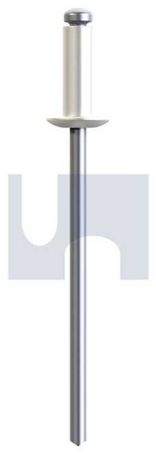 Rivet Dome Head Open Surfmist (Titania) #44 73As2 - Alum 5056 / Steel Zp