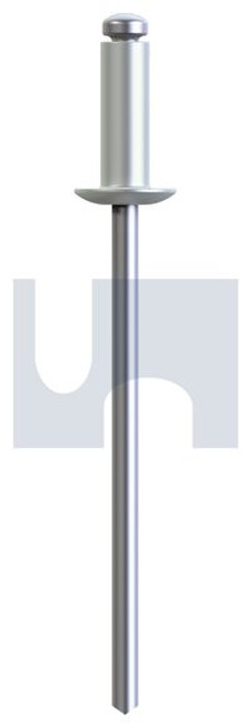 4-4 Aluminum Open Dome Rivet Shale Grey (3.2x10.2) 4-4 Aluminum Open Dome Rivet Shale Grey (3.2x10.2)
