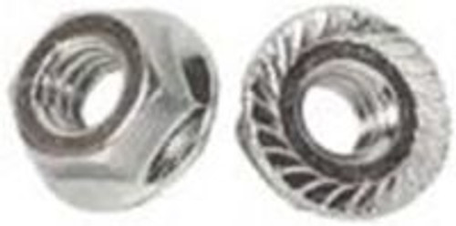 Serrated 5/32" UNC Flange Nut Zinc Clear