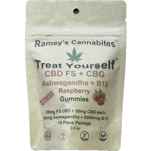 Ramey's Cannabites Full Spectrum CBD CBG Ashwaganda B12 Stress Anixety
