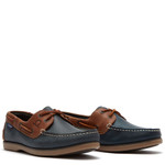 Chatham Whitstable Men's Boat Shoes Navy/Tan