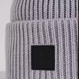 Pelle Petterson Vex Knitted Beanie Hat Light Grey Melange