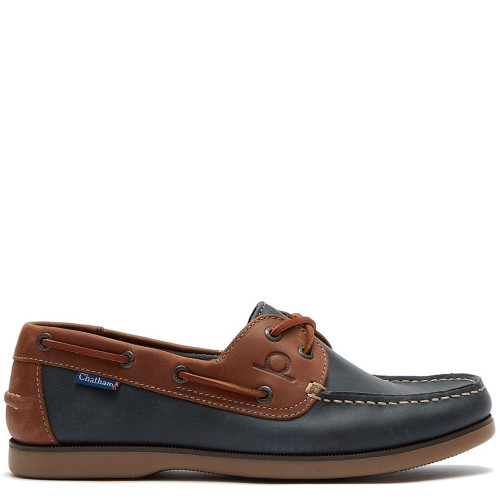 Chatham Whitstable Men's Boat Shoes Navy/Tan