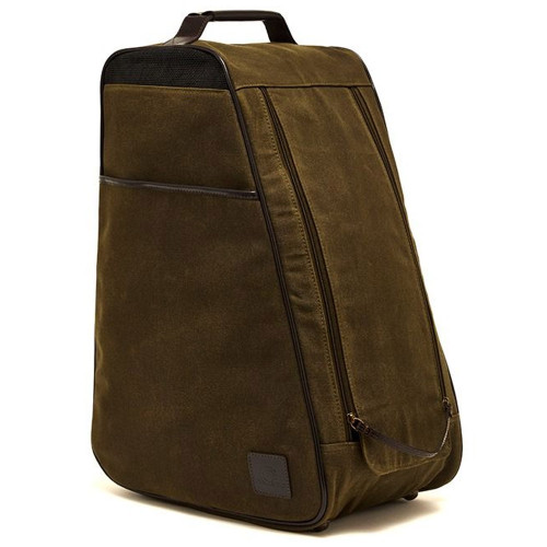 Chatham Waxed Canvas & Leather Boot Bag Green/Dark Brown