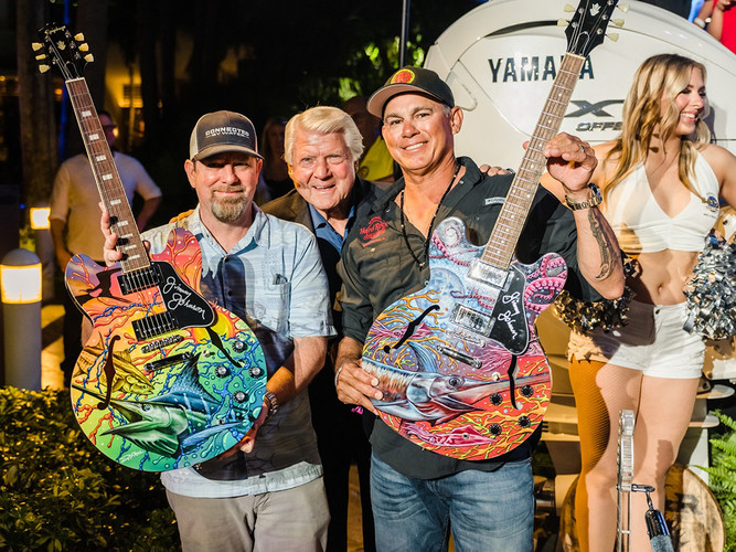 Official Tournament Art, CBW Podcast and Painted Guitars for Jimmy Johnson's Fishing Championship  2024