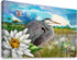 Palm Air Heron Canvas Print - Canvas Print With Mirrored Sides.