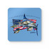 Celebrate Tradition Marlin Coaster Set — Cork Wood Drink Coasters (Patriotic Fishing Art)