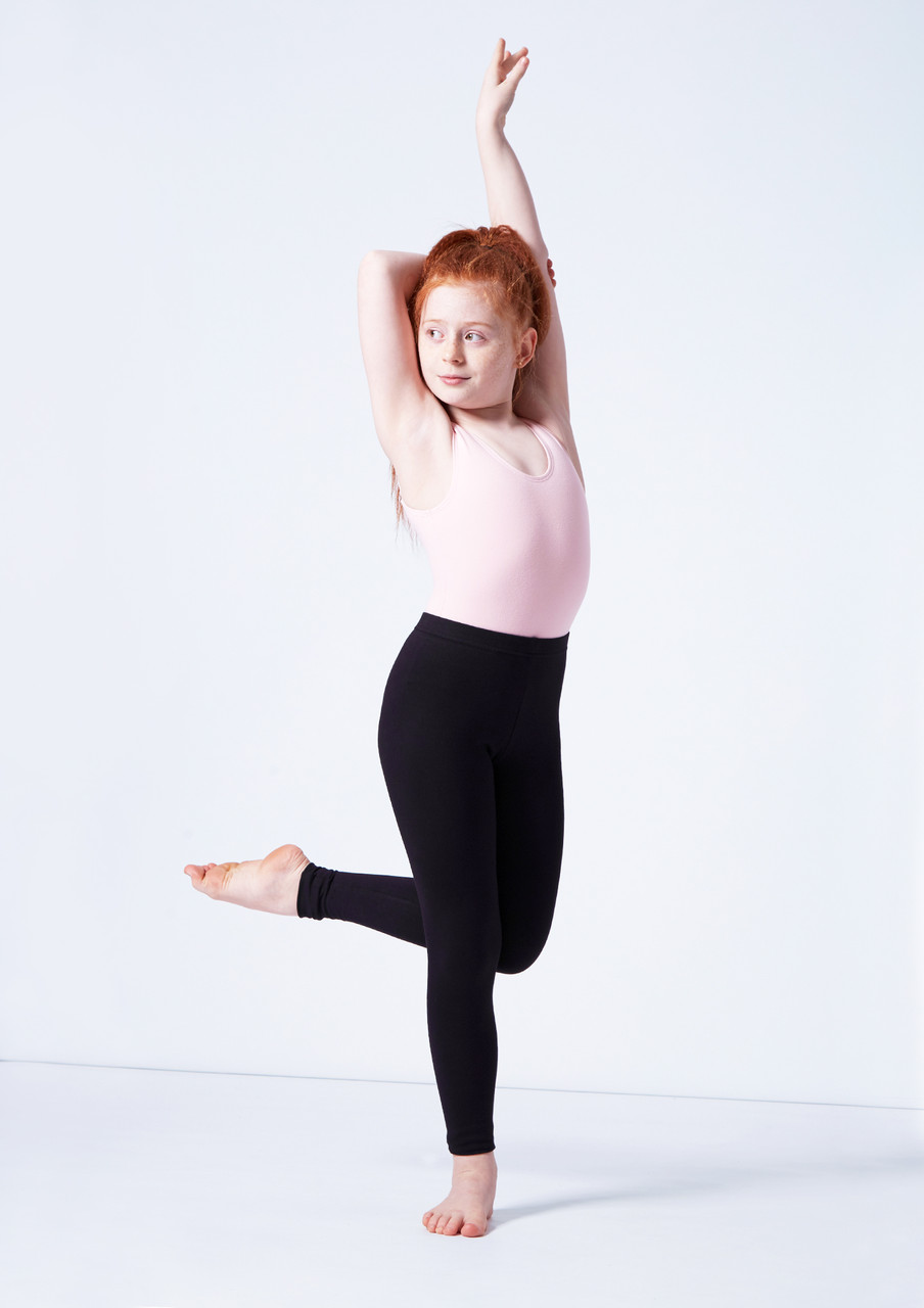 Leggings Danza Modern'jazz Niña Negro Sin Costuras Talle Alto