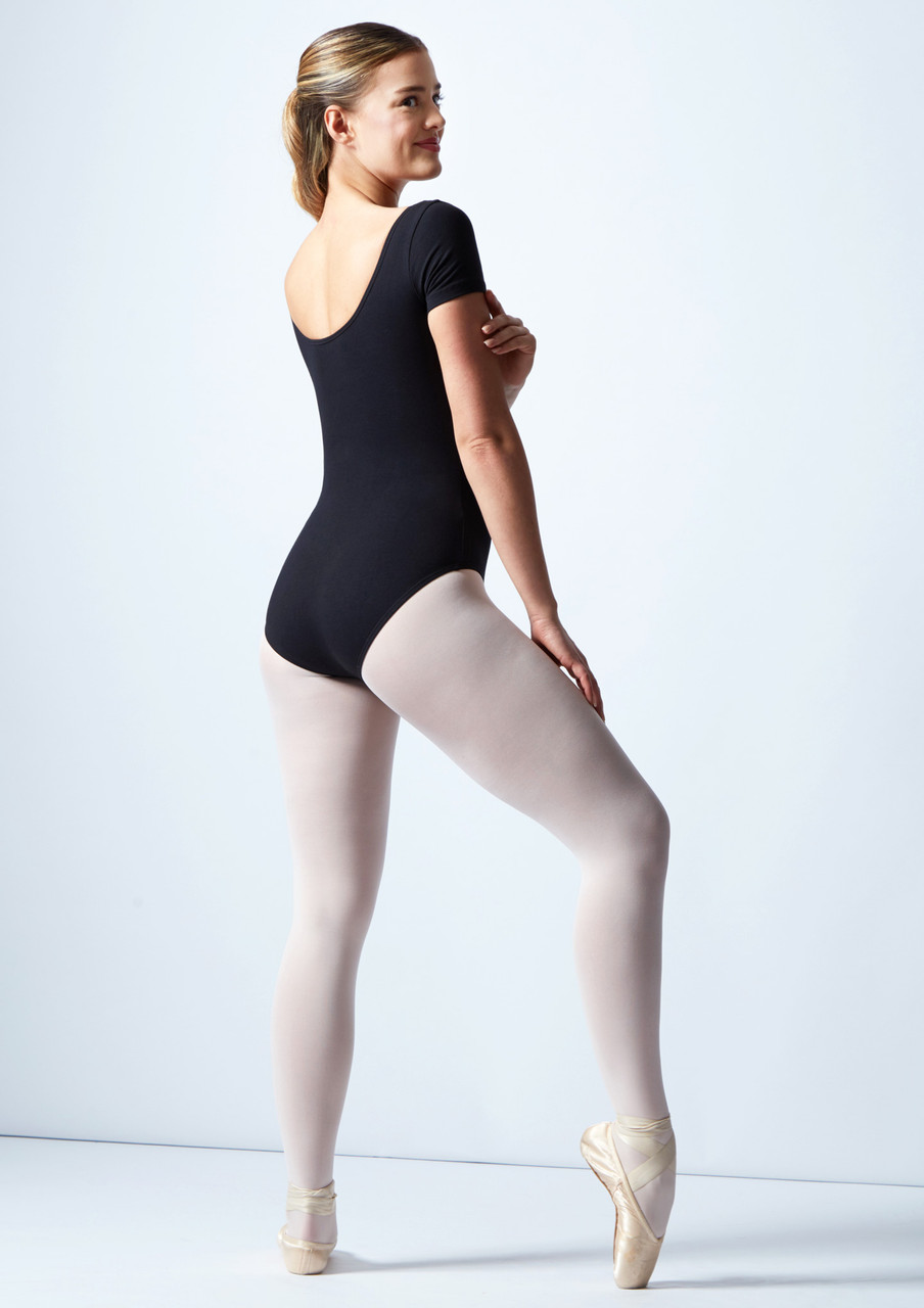 Maillot de ballet de manga larga para mujer, color negro