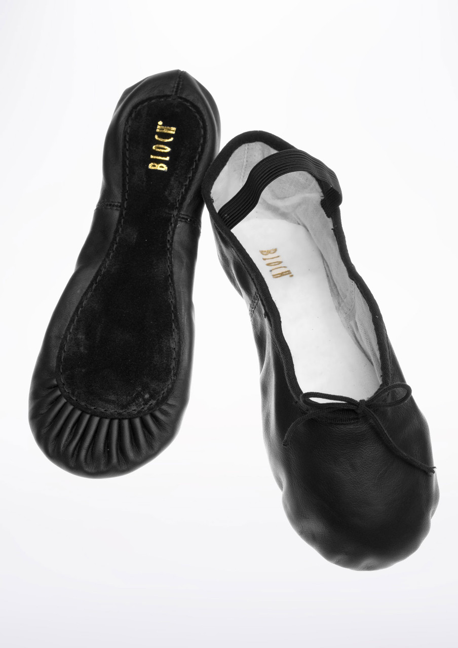 Zapatos de ballet de cuero Arise para mujer, negro