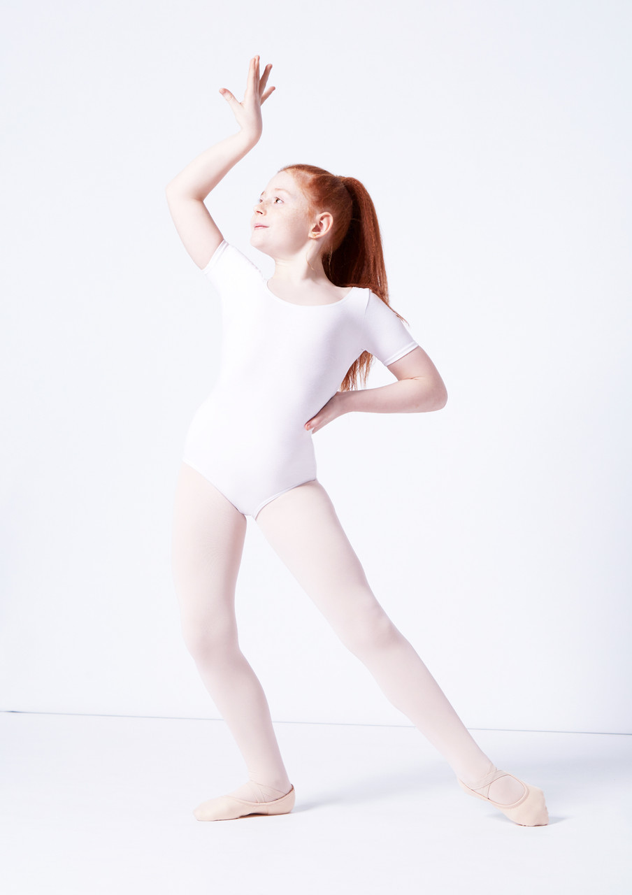 Maillot Manga Corta para Niñas, Ropa Danza Ballet Jazz