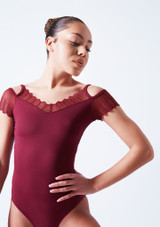 Maillot con encaje y hombro descubierto So Danca Rosso Davanti 2 [Rosso]