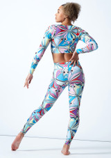 Crop top con scollatura quadrata Estella Move Dance - Marmo Dietro [Multi-Colore]