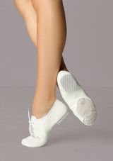 Zapato de jazz bÃƒÆ’Ã‚Â¡sico con suela dividida Alegra - Blanco Blanco Front [Blanco]