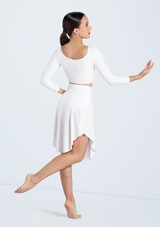Weissman Matte Jersey Curved Hem Skirt