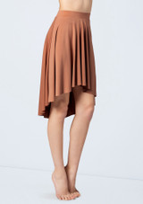 Weissman Matte Jersey Mid-Length Skirt Sabbia [Marrone]