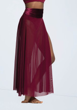 Weissman Velvet Waist Mesh Maxi Skirt