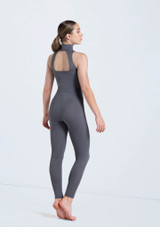 Weissman Mock Neck Sleeveless Unitard Grigio [Grigio]